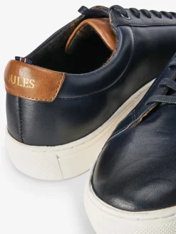 Online Joules Navy Blue Leather Trainers NavyBlue
