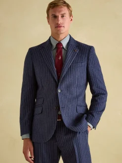 Discount Joules Slim Fit Herringbone Suit Jacket Navy