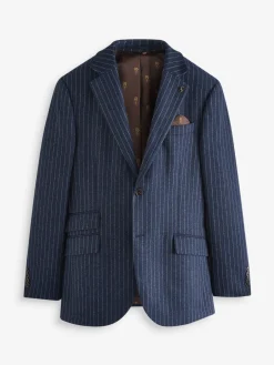 Discount Joules Slim Fit Herringbone Suit Jacket Navy