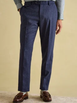 Discount Joules Slim Fit Pinstripe Suit Trousers Navy