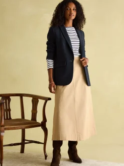 Outlet Joules New Harbour Cream & Navy Striped Boat Neck Breton Top Cream&NavyStriped