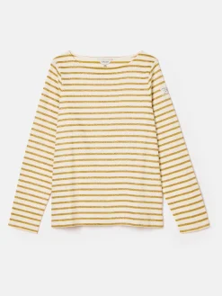 Best Joules New Harbour Cream Gold Boat Neck Breton Top CreamGold
