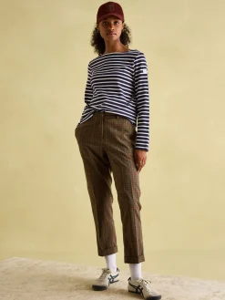 Outlet Joules New Harbour Navy & White Striped Boat Neck Breton Top Navy&WhiteStriped