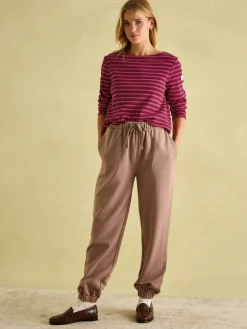 Sale Joules New Harbour Boat Neck Breton Top Pink/Plum