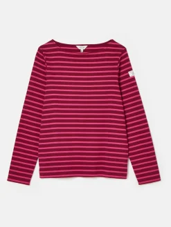 Sale Joules New Harbour Boat Neck Breton Top Pink/Plum