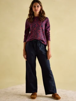 Discount Joules New Harbour Red Floral Boat Neck Breton Top RedFloral