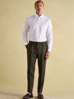 Hot Joules Next Regular Fit Twill Single Cuff Shirt White