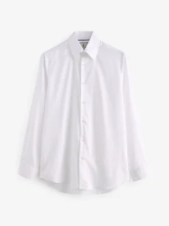 Hot Joules Next Regular Fit Twill Single Cuff Shirt White