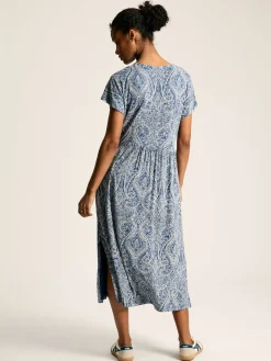 Discount Joules Nia Jersey V-Neck Beach Dress Blue