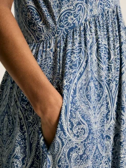 Discount Joules Nia Jersey V-Neck Beach Dress Blue