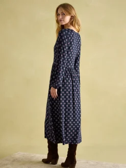 Best Joules Nia Long Sleeve Midaxi Dress Navy