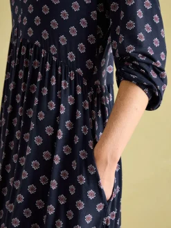 Best Joules Nia Long Sleeve Midaxi Dress Navy