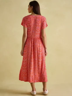 Clearance Joules Nia Jersey V-Neck Beach Dress Pink