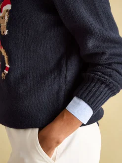 Clearance Joules Noelle Intarsia Christmas Jumper Navy