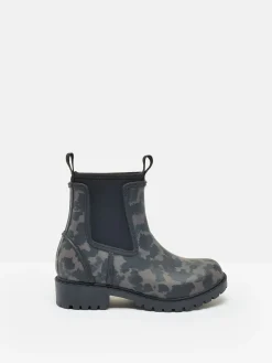 Clearance Joules Oakfield Short Neoprene-Lined Wellies Black/Animal