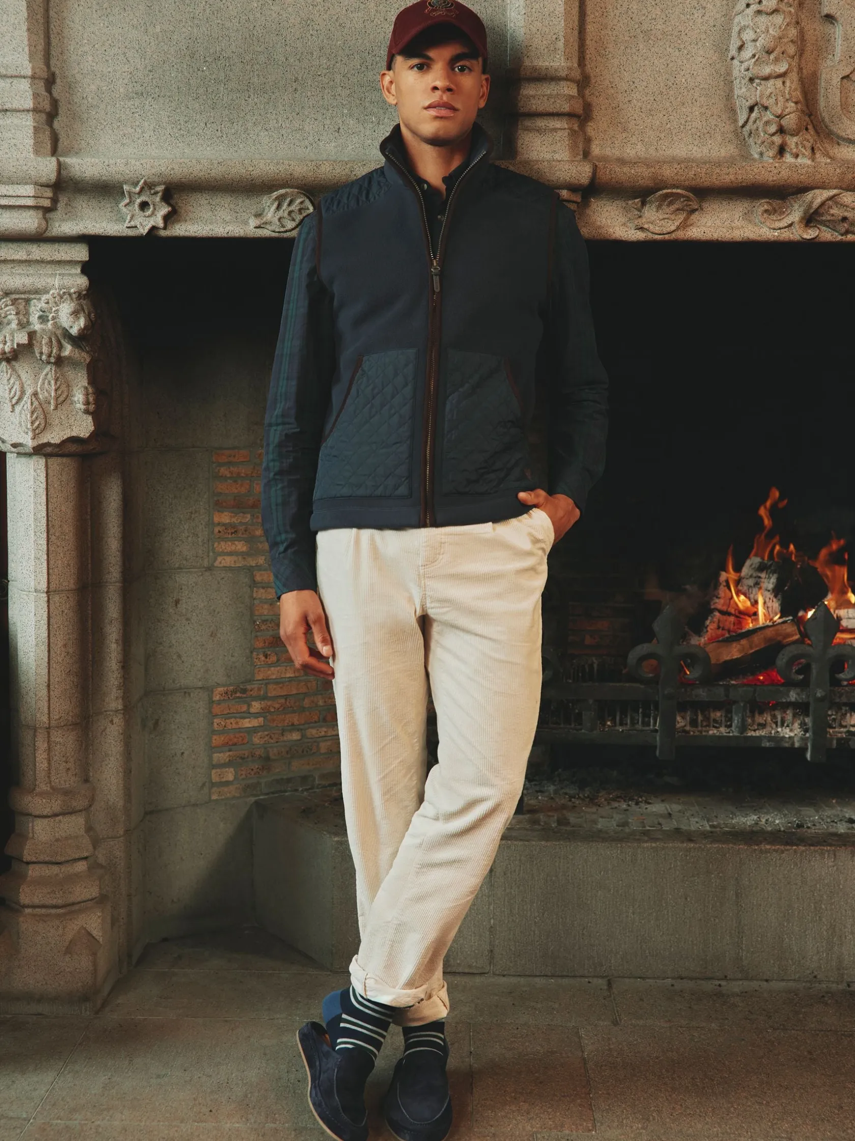 Joules Oaksey Jumbo Cord Trousers Cream