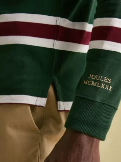 Sale Joules Onside Green & Red Striped Rugby Shirt Green&Red