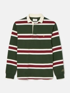 Sale Joules Onside Green & Red Striped Rugby Shirt Green&Red
