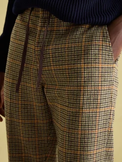 Outlet Joules Oundle Herringbone Slim Fit Trousers Brown