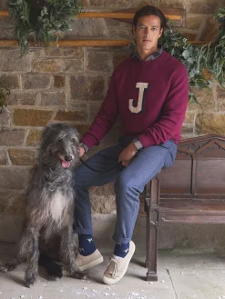 Sale Joules Oundle Herringbone Slim Fit Trousers Navy