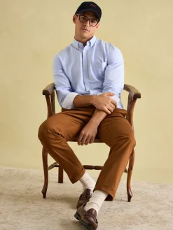 Outlet Joules Oxford Long Sleeve Classic Fit Shirt Blue