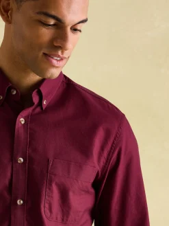Online Joules Oxford Long Sleeve Classic Fit Shirt Burgundy
