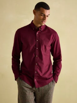 Online Joules Oxford Long Sleeve Classic Fit Shirt Burgundy