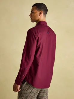 Online Joules Oxford Long Sleeve Classic Fit Shirt Burgundy