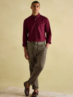 Online Joules Oxford Long Sleeve Classic Fit Shirt Burgundy