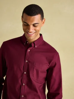 Online Joules Oxford Long Sleeve Classic Fit Shirt Burgundy