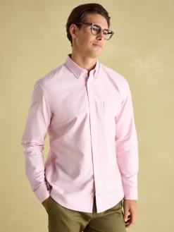 Hot Joules Oxford Long Sleeve Classic Fit Shirt Pink