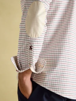 New Joules Oxford Embroidered Check Shirt White
