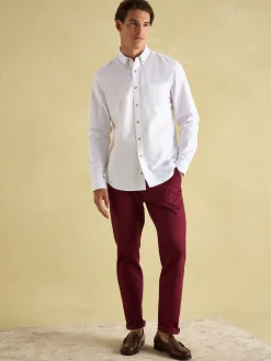 Hot Joules Oxford Long Sleeve Classic Fit Shirt White