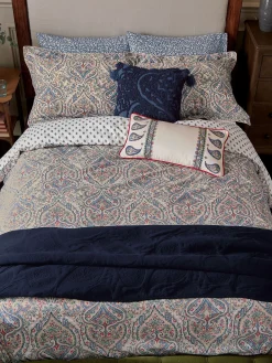 Best Joules Paisley 100% Cotton Bedding Set Blue