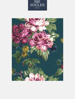 Online Joules Peacock Blue Invite Floral 10M Wallpaper PeacockBlue