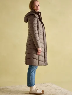 Sale Joules Pembury Showerproof Longline Padded Coat With Hood Neutral