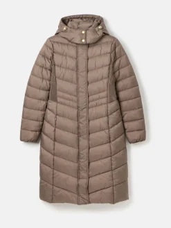 Sale Joules Pembury Showerproof Longline Padded Coat With Hood Neutral