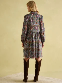 Clearance Joules Petunia Khaki Green Frill Neck Dress KhakiGreen