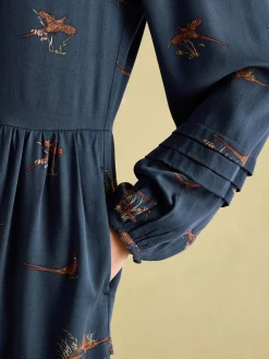 Online Joules Petunia Frill Neck Dress Navy