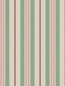 Best Joules Grove Stripe 10M Wallpaper Pink/Green