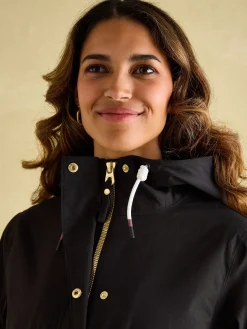 New Joules Portwell Waterproof Raincoat With Hood Black