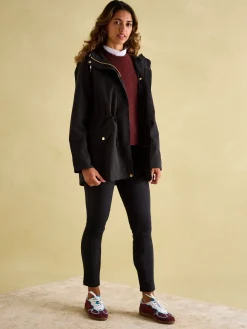 New Joules Portwell Waterproof Raincoat With Hood Black