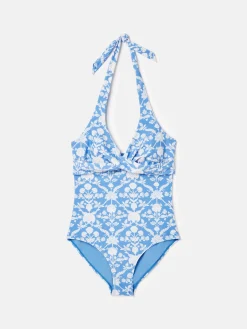 Sale Joules Posy Wrap Swimsuit Blue/White