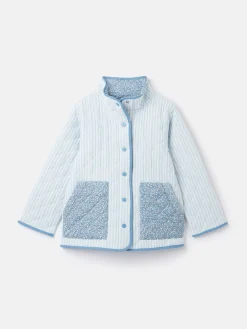 Clearance Joules Primrose Quilted Reversible Jacket Blue