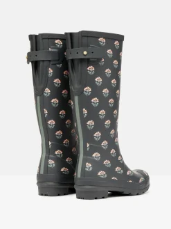 Discount Joules Printed Grey Floral Adjustable Tall Wellies GreyFloral