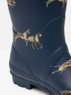 Best Joules Printed Navy Blue Dog Print Adjustable Tall Wellies NavyBlueDogPrint