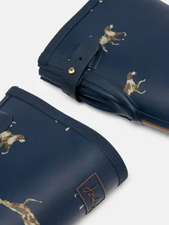 Best Joules Printed Navy Blue Dog Print Adjustable Tall Wellies NavyBlueDogPrint