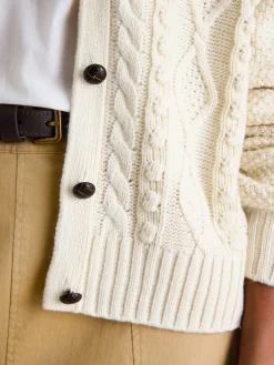 Clearance Joules Rafferty Cable Knit Cardigan Cream