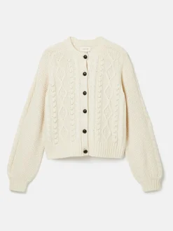 Clearance Joules Rafferty Cable Knit Cardigan Cream