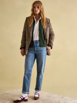 Outlet Joules Rafferty Cable Knit Cardigan Green